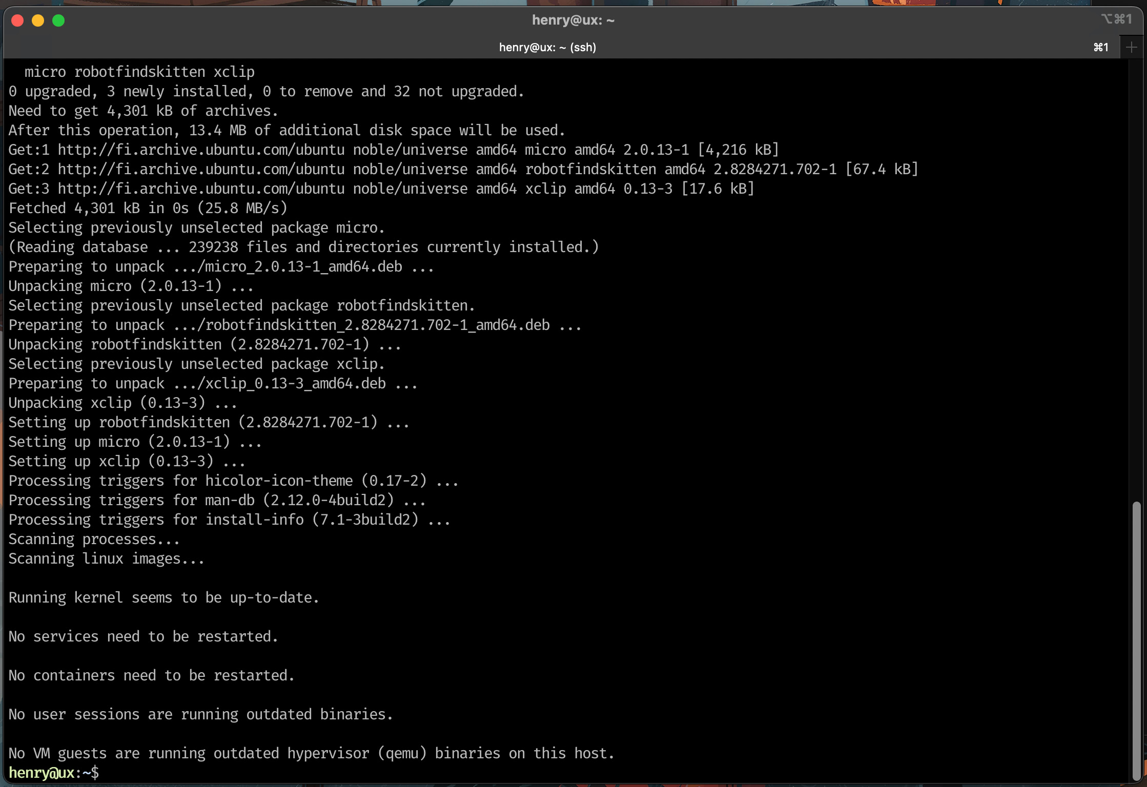Asennusten jälkeen ei virheitä