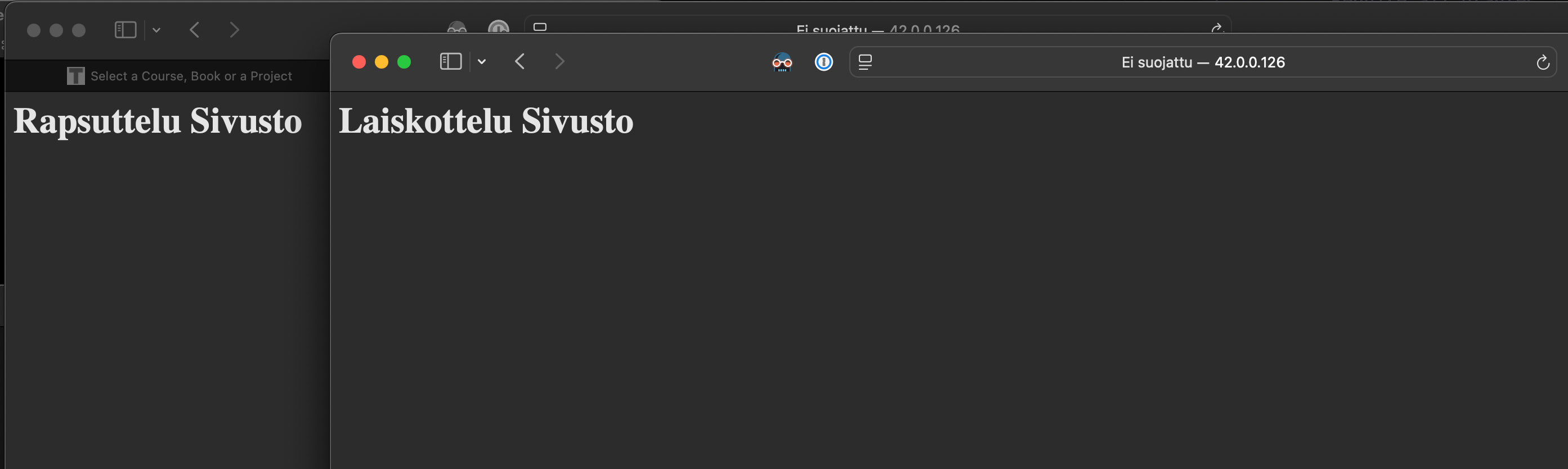 Molemmat sivut ulkona